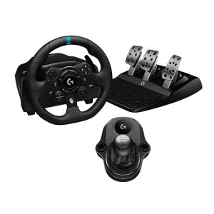 Nexuvira 923 Racing Wheel and Pedals, TRUEFORCE Force Feedback, Real Leather